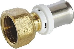 SOMATHERM FOR YOU, Raccord droit à sertir pour tube multicouche Ø16, écrou tournant 15/21, compatible avec sertissage U, H, TH, conforme norme NF 545, étanchéité sécurisée