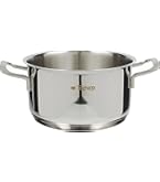 Casserole Tognana Vanitosa 24 Cm En Acier Inoxydable 18/10 - 2 Poignées, Fond Multicouche, Couvercle Inox
