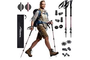 Trekrite Telescopic Walking Poles Set, Adjustable and Lightweight Aluminium Unisex with Accessories, Pair of Premium and Durable Hiking Poles from a UK Based Company