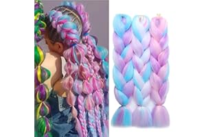 SHIHERESH 24 Zoll Ombre Jumbo Braiding Hair Extensions 3Stücke High Temperature Synthetic Fiber Pre Stretched Braiding Hair Kanekalon for Twist Braiding for Women(D16)