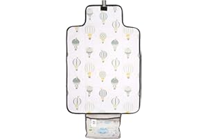 BABY POLAR GEAR Polar Gear Baby Changing Mat – Wipe-Clean for Newborns – Travel Changing Mat with Pocket – Padded Changing Matt Baby – Hot Air Balloons