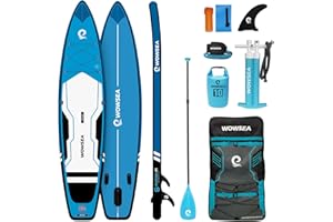 WOWSEA F1 Tavola da Paddle Gonfiabile, Durevole e Stabile Tavola da Paddle Surfing, DaCorsa e Esplorazione Paddle Board con Kit Accessori, Buona Scelta per l'esercizio Acquatico e Insegnamento