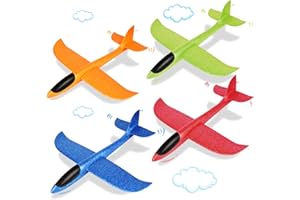 VCOSTORE Styroporflieger Wurfgleiter Kinder, 4 Stück Flugzeug Spielzeug Styropor Segelflieger Groß Segelflugzeug für Kinder und Erwachsene