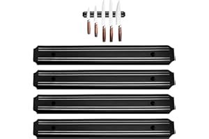 TURNAROUNDTECH Porte couteaux aimanté 4 pieces 33 cm aimant couteau mural barre aimantée porte couteaux support couteaux aimanté barre aimantée pour couteaux porte couteau aimanté