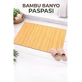 Bambu Kaydırmaz Tabanlı Banyo Paspası/Matı Katlanabilir Koku Yapmaz Paspas 70&times;45 cm Kahverengi 45 x 70