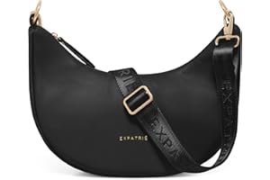 Expatrié Bolso Bandolera Mujer - Lea Small - Half Moon Bag - Riñonera de Media Luna - Bolso de Hombro Redondo de Piel Vegana - Repelente al Agua