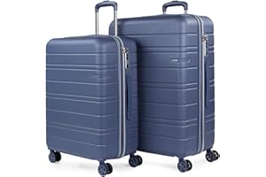 Jaslen - Maletas de Viaje Rígidas con Puerto USB 4 Ruedas Dobles ABS. Extensibles Duras Cómodas y Ligeras. Candado TSA. Tamaños Pequeña Mediana y Grande. 171200