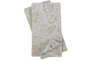 Linen & Cotton Zestaw 4 serwetek adamaszkowych CERVO, 100% len - 47 x 47 cm, jasnoniebieski/beżowy (kwiatowy wzór)