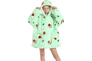 CHOBES Kids Hoodie Blanket Oversized Wearable Blanket Sweatshirt for Boys Girls with Pockets Soft Warm Cozy Blanket Hoodie One Size Fits All Avocado Green