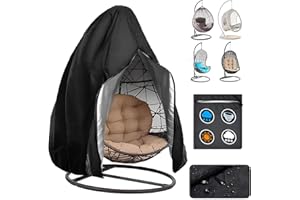ZMDECQNA Hanging Egg Chair Cover, 200 * 230cm Waterproof Heavy Duty Outdoor Patio Rattan Hanging Cocoon Chair Cover with Zipper, 210D Oxford Fabric, Anti-UV , Windproof, Insect Resistant