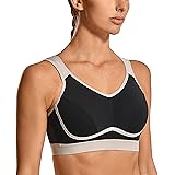 SYROKAN Women's Comfort Sports Bra High Impact Wireless Stretch Bralette for Large Breasts Support Bounce Control
