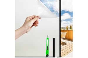 HONLONE Frosted Window Privacy Film, 60x200cm, Self-Adhesive, Heat Reflective, Solar Film for Glass Windows, Sticker, Door Cover