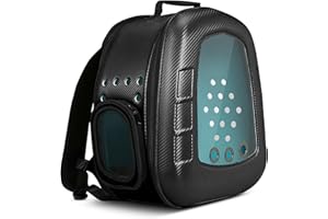 ALLSOPETS Mochila para Perros Mochila De Gato De Burbujas Mochila Transpirable Plegable para Mascotas para Gatitos y Cachorros con Alfombrilla Extraíble Bolsa para Gatos para Viajes Negro