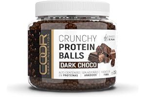 COOR SMART NUTRITION COOR - Bolitas Crujientes de Chocolate Negro - Bote de 250 g - Rica Fuente de Fibra y Proteínas - Contiene Minerales y Oligoelementos - Aporta una Dosis Extra de Energía