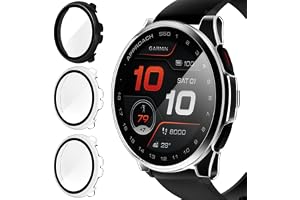 ivoler 3-pack hårt PC-skal med skärmskydd i glas för Garmin Approach S50, heltäckande stötsäkert skyddsfodral ultratunt HD kl