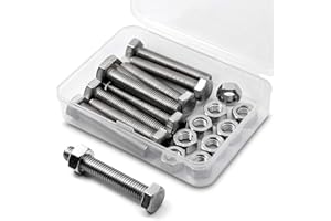 MINHER M8 x 60mm 10PCS Boulons à six pans en 304 Acier Inoxydable de Coin Extérieur Vis Hexagonale,Boulons et écrous de Sortilège Ensemble