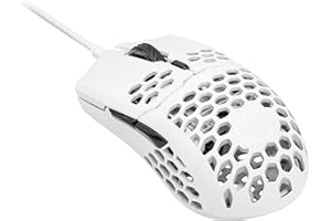 ‎COOLER MASTER Cooler Master MM710 Ultra Lightweight 53g Wired Gaming Mouse - 16000 DPI Optical Sensor, 20 Million Click Omron Switches, Smooth Glide PTFE Feet, and Ambidextrous Honeycomb Shell - Matte White