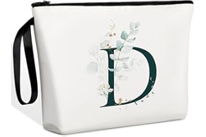 Photect Personalised Makeup Bag Gifts A-Z Makeup Bag Gifts Initial Bag Cosmetic Bags Bride Birthday Gift Bag Wedding Gifts for Women Mom Sister Friends(D)