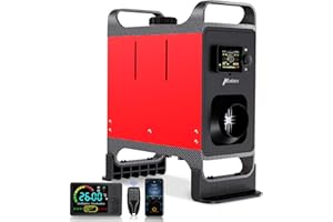 HCALORY Red Uypgrade Version 12V 24V 8KW Diesel Heater with Base, Portable Diesel Air Heater All-in-One Heater with Bluetooth APP Control, Fixed Bracket for Car Truck Boat Bus RV Trailer and Camper