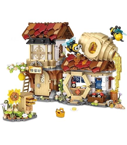 KQWVZ Blumen & Schmetterling Micro-Bausteine Set – 530 Teile Mit Staubschutz-Dome