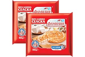 QUBROS Bella Familia Village Pie with Cheese 900g | Bulgarian Frozen Food | Fast and Freshly Frozen Pastry Rolled Cheese Pie | Ready to Bake Easy Meal (Familia Village Pie Cheese 900g, 2 Pack)