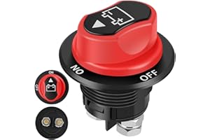 UHLSNHK Interrupteur de déconnexion de la Batterie Interrupteur de Coupe d'alimentation de la Batterie 12V-48V 50A / 100A Interrupteur d'isolateur de Batterie en Plastique réutilisable(100A,Noir)