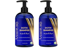 Ammuri Biotin Caffeine Shampoo Hair Growth Thickening Caffeine, Biotin, Argan Oil, Rosemary & Niacinamide DHT Blocker, Anti-Dandruff & Hair Loss Treatment Strengthens Scalp Reduces Thinning 473ml