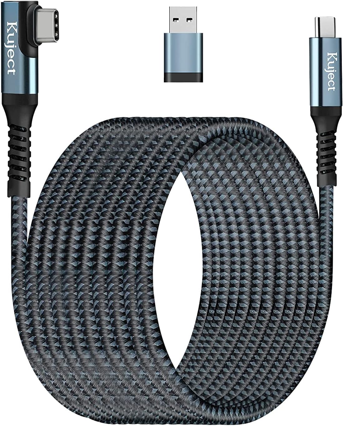 Kuject Compatible for Quest 3/2/Pico 4 Link Cable 6M USB 3.0 Type C to C, Nylon Braided Long PC Connect Power Data Extension Charging Cord, Great Virtual Reality Gaming Accessories for Oculus Quest