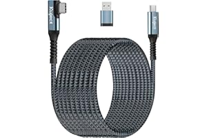 Kuject Compatible for Quest 3/2/Pico 4 Link Cable 6M USB 3.0 Type C to C, Nylon Braided Long PC Connect Power Data Extension Charging Cord, Great Virtual Reality Gaming Accessories for Oculus Quest