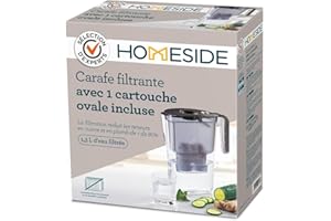 BWT Filtro acqua Homeside nero 1,3l | Filtro con 1 cartuccia di acqua filtrata dolce | Filtro per acqua potabile | Filtro calcare, cloro, piombo e rame