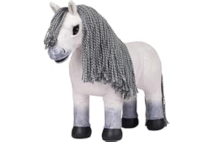 LeMieux Toy Pony Blanca - Grey Andalusian with Plaitable Mane & Tail - Includes Navy Branded Rug With Handle - Suitable for Ages 3+
