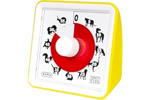 TWENTY5 SEVEN Minuteur analogique visuel 60 minutes, compte à rebours sans bruit, outil de gestion du temps pour enfants et adultes, Pour examen, cuisine,réunions, bureau, jaune