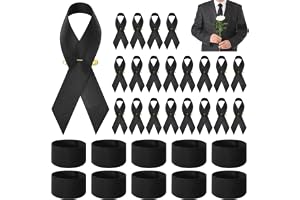 Qaestuan 20 st sorgband, 10 st svart sorgarmband, gravbandsnålar, elastiskt kaptenarmband, för begravning, sport, fotbollslag