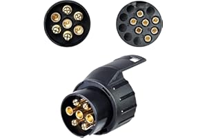 BEIJISTAR Adattatore Gancio Traino da 7 Poli a 13 Poli, Adattatore Rimorchio da 7 Poli a 13 Poli, Adattatore Spina Rimorchio 7 Poli a 13 Poli, 12V Connettore Convertitore Spina Adattatore Elettrico