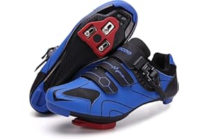 KESCOO Mens Womens Cycling Shoes Compatible with Peloton Bike Indoor Outdoor Road Bike Riding Shoes with Look Delta Cleats Pre-Installed Clip in Pedal