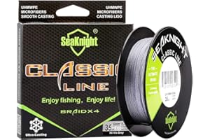 SeaKnight Classic 4 brins Tresse Fil de Peche 300M/500M Ligne tressée Super Plus Fins, Plus forts et Plus Lisse Ligne de pêche 6–36,3 Kilogram