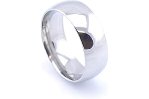Vault 101 Limited Men's Women's Stainless Steel High Polished Wedding Band Ring (8mm Wide)