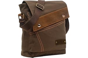 Sechunk Messenger cotone pelle della tela di canapa borse a tracolla Borsello Bauletto Book Bag Laptop Bag di lavoro Laptop Bag Borsa Borsa del computer Weekend Bag