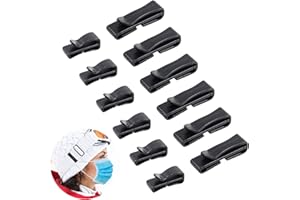 JJWNMLL Lot de 12 Clips pour Casque de Ski, Clip d'extrémité pour Sangle de Casque de Ski, Boucle de Maintien, Clip de Maintien Rapide pour Casque, Snowboard, Ceinture, Sac à Dos Tactique