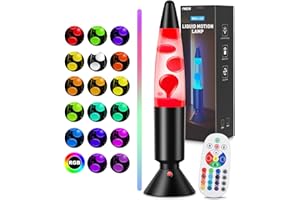 PHEJIE T90753-B-14-EU-1 Lámpara líquida con cambio de color RGB de 36 cm con mando a distancia: luz ambiental con ciclo automático para dormitorios infantiles, decoración de escritorios de oficina