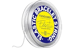 ‎FANDAMEI FANDAMEI 0.5mm x 70m Gummiband Für Armbänder, Elastisches Band Für Armbänder, Schnur Für Armbänder, Transparente Armband Schnur für DIY Handwerk Schmuckherstellung