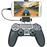 Dobe TP4-016 Black Mobile Phone Holder Clamp with OTG Cable for PS4 Slim and PS4 Pro Controller Perfect for PS4 Remote Play