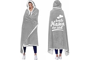 ACCZ Geschenke für Mama, Personalisierte Decke mit ärmeln Beste Mama Geschenk zum Weihnachten, Geburtstag, Witziges Geburtstagsgeschenk für Meine Beste Mutter von Tochter Sohn