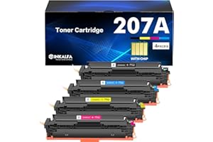 INKALFA 207A 207X MFP M283fdw Toner: Kompatible für HP 207A 207X M255dw Color LaserJet Pro MFP M283fdw Toner Schwarz M282nw M283fdn M255nw W2210A W2211A W2212A W2213A Cyan Gelb Magenta Mit Chip Multipack