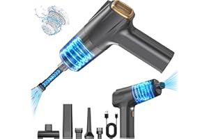 DERJLY Aspirateur à Main Voiture: Portable Mini Aspirateur Voiture sans Fil Puissant 8000PA - avec Rechargeable Batterie Lampe LED 2 Hepa Filtre