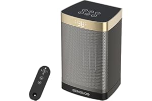 BENGUOO Chauffage d'appoint avec Thermostat, Télécommande, 12H Timer ECO Radiateur Ceramique Basse Consommation Economique d'énergie, 70° Oscillation Radiateurs électriques Portatif pour Maison Bureau