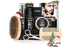 Comozon Kit Barba Uomo Professionale Prodotti Barba Uomo Con Rullo per Barba,Olio per Barba,Shampoo per Barba,Balsamo per Barba,Pettine