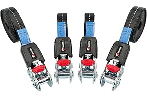 TENSYS - 4 Pack - 25mm Wide Ratchet Lashing Straps Endless Format - 5 Metre Length