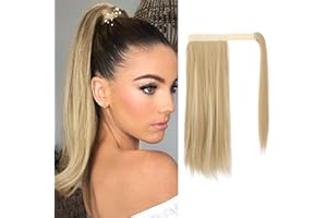 BARSDAR Clip in Ponytail Extensions, 14 inch Short Straight Wrap around Ponytail Extension Fluffy Pony Tails Extensions Synthetic Hair Ponytail Extension for Women Girls