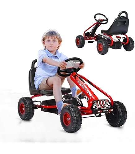 Go Kart à Pédales Lemodo Pour Enfants 4-6 Ans - Pneus Pneumatiques, Frein à Main - Max 100kg